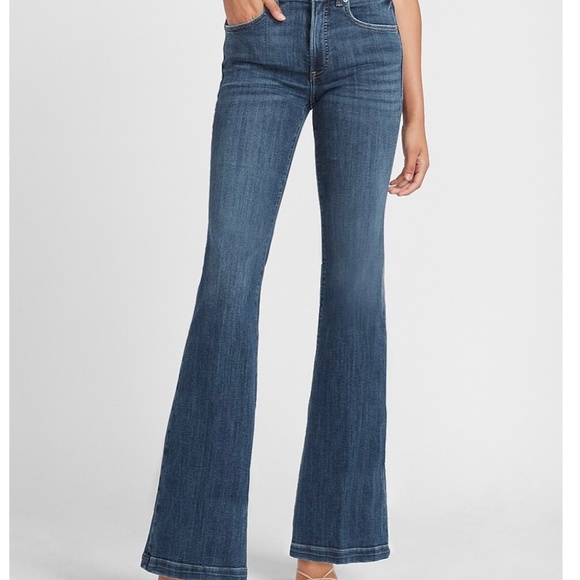 Express Jeans Bell Flare High Rise Stretch 0R - Picture 1 of 6